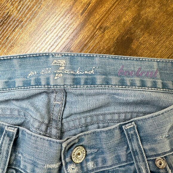 7 for All Mankind Bootcut Jeans Womens 30 Light Wash Distressed UO75566U - Picture 9 of 12